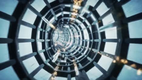 exploring the depths of a hypnotic spiral: a journey through an enigmatic tunnel of light and structure in a captivating visual display