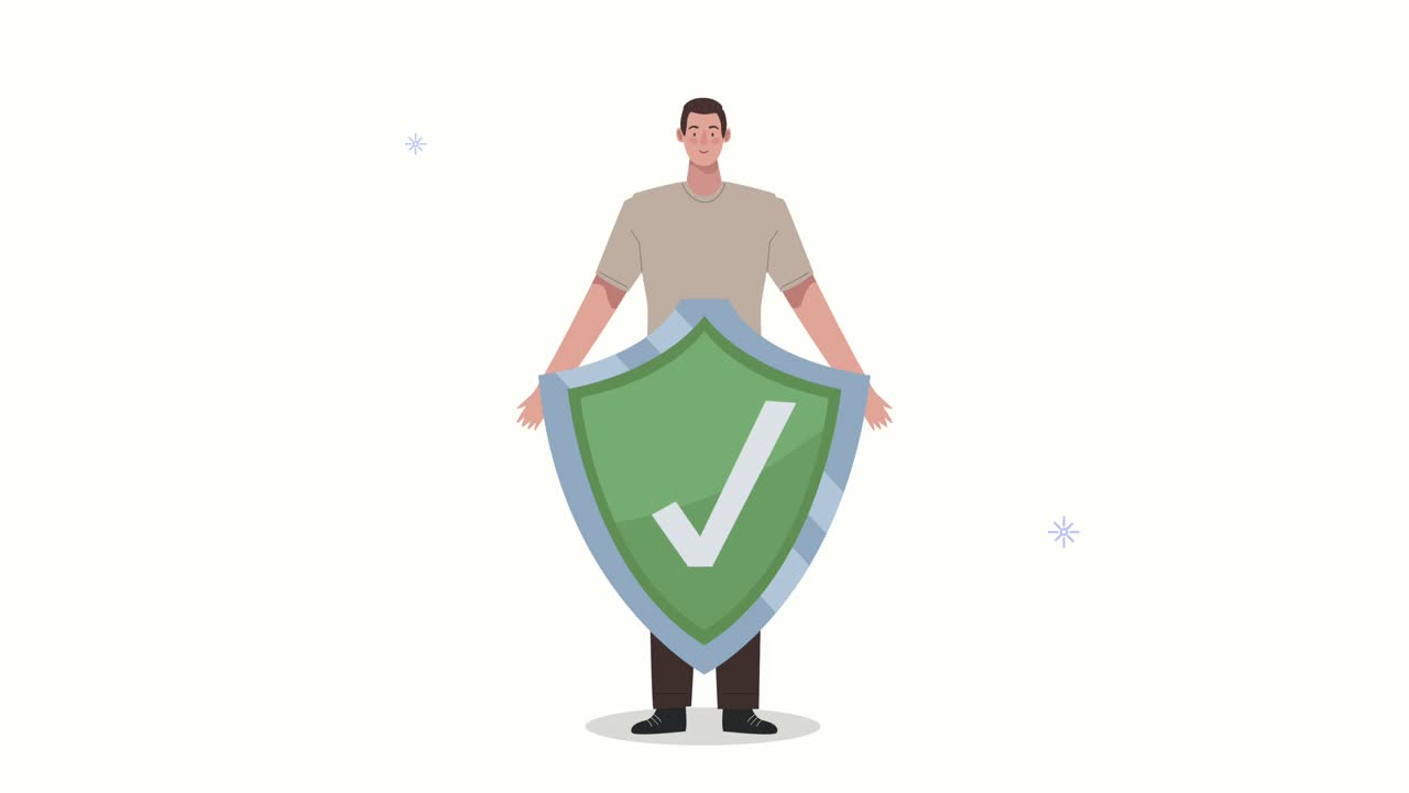 insurance service man with shield