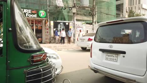 busy street scene in a developing city