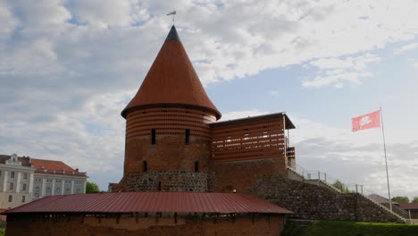 view of historical gothic kaunas castle from medieval times in kaunas, lithuania