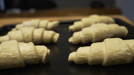 fresh croissants ready to be put in the oven