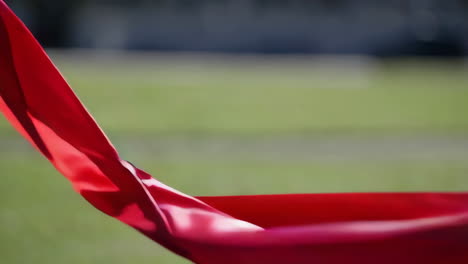 red ribbon in the wind