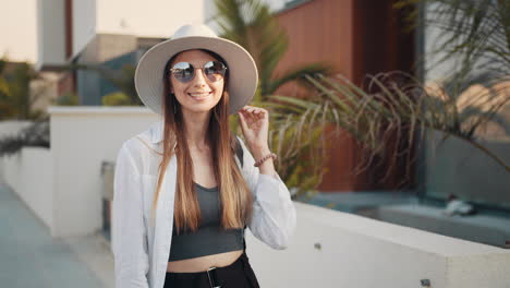 stylish woman outdoors