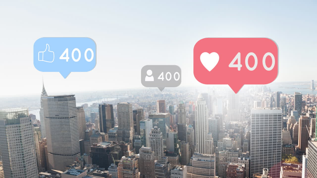 iconos de las redes sociales y números 4k