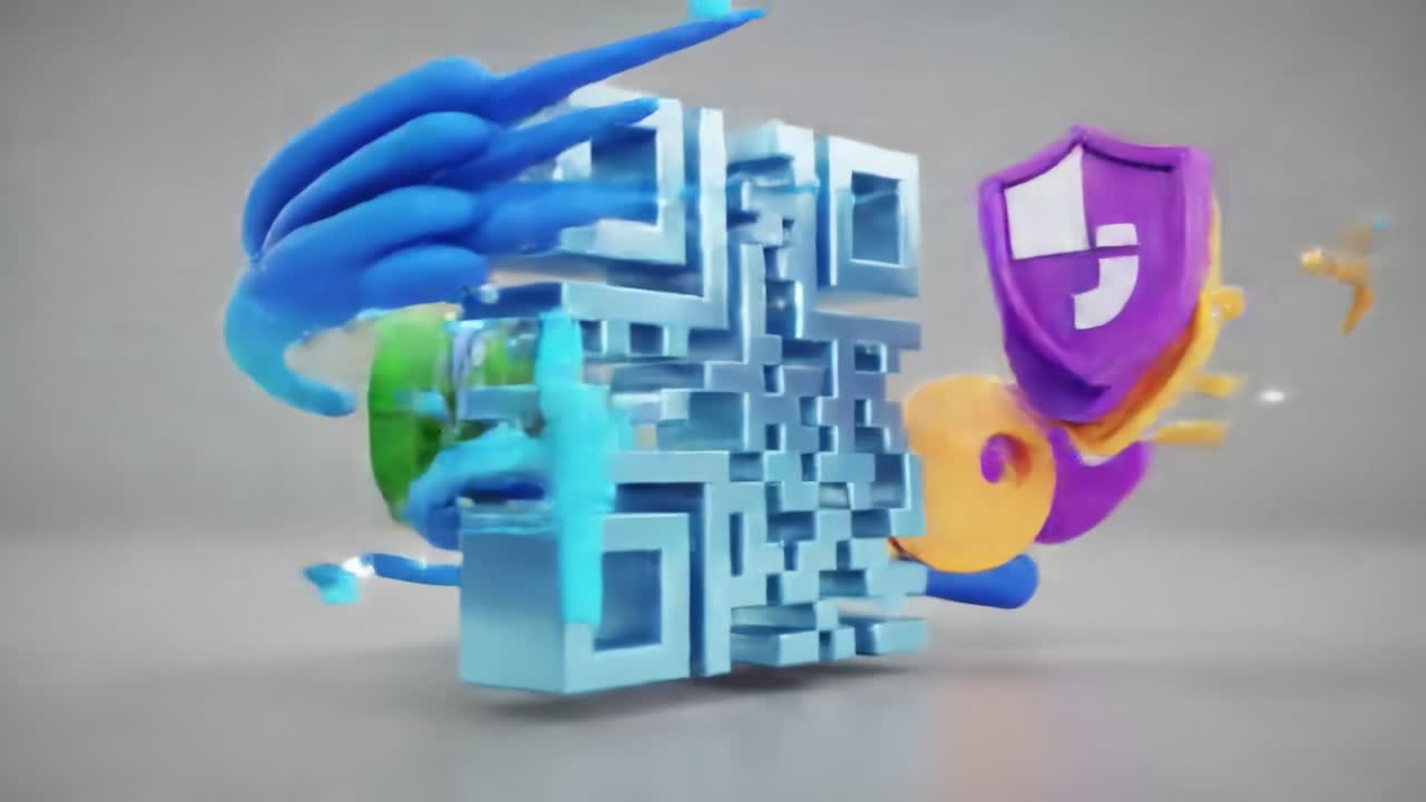 A lively animation features colorful keys flowing and interacting in a bright and engaging environment, showcasing vibrancy and movement. It highlights creativity in design.