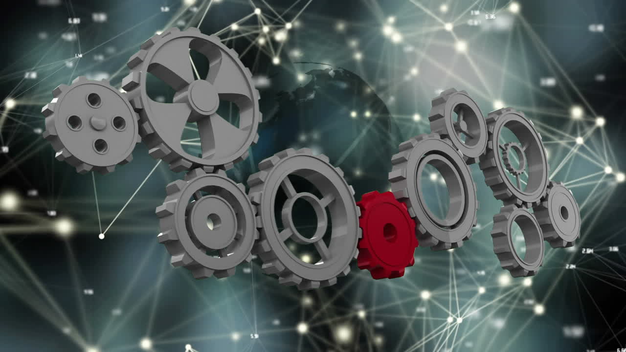 engranajes y líneas asimétricas