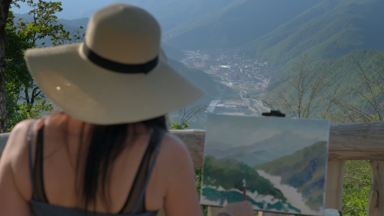 예술가 그림 산의 풍경