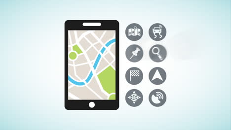 smartphone with map application