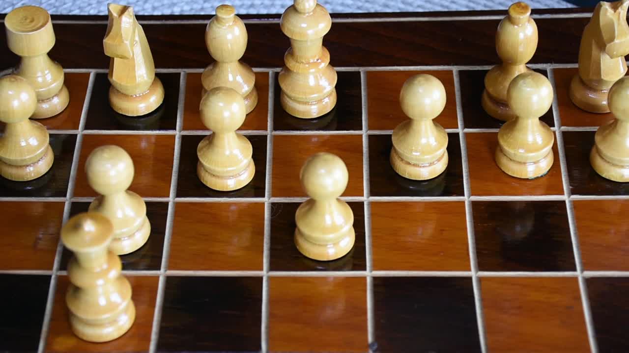 White queen moves on attack position on the chessboard