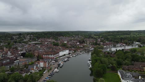 Henley-On-Thames-Town-Y-Riverbank-Oxfordshire-Reino-Unido-Imágenes-Aéreas