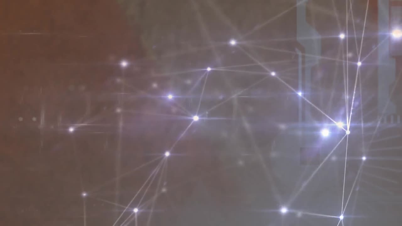 animación de la red de conexiones a través de puntos de luz