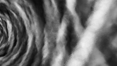 una textura orgánica suave y fibrosa abstracta, negra y blanca, con un patrón giratorio cuyas líneas y curvas crean un diseño intrincado