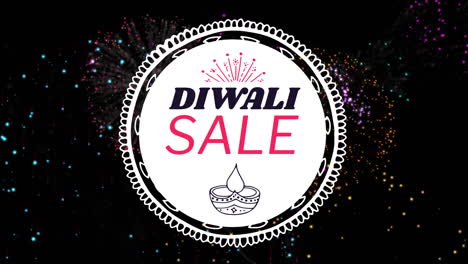 diwali sale sign against fireworks 4k