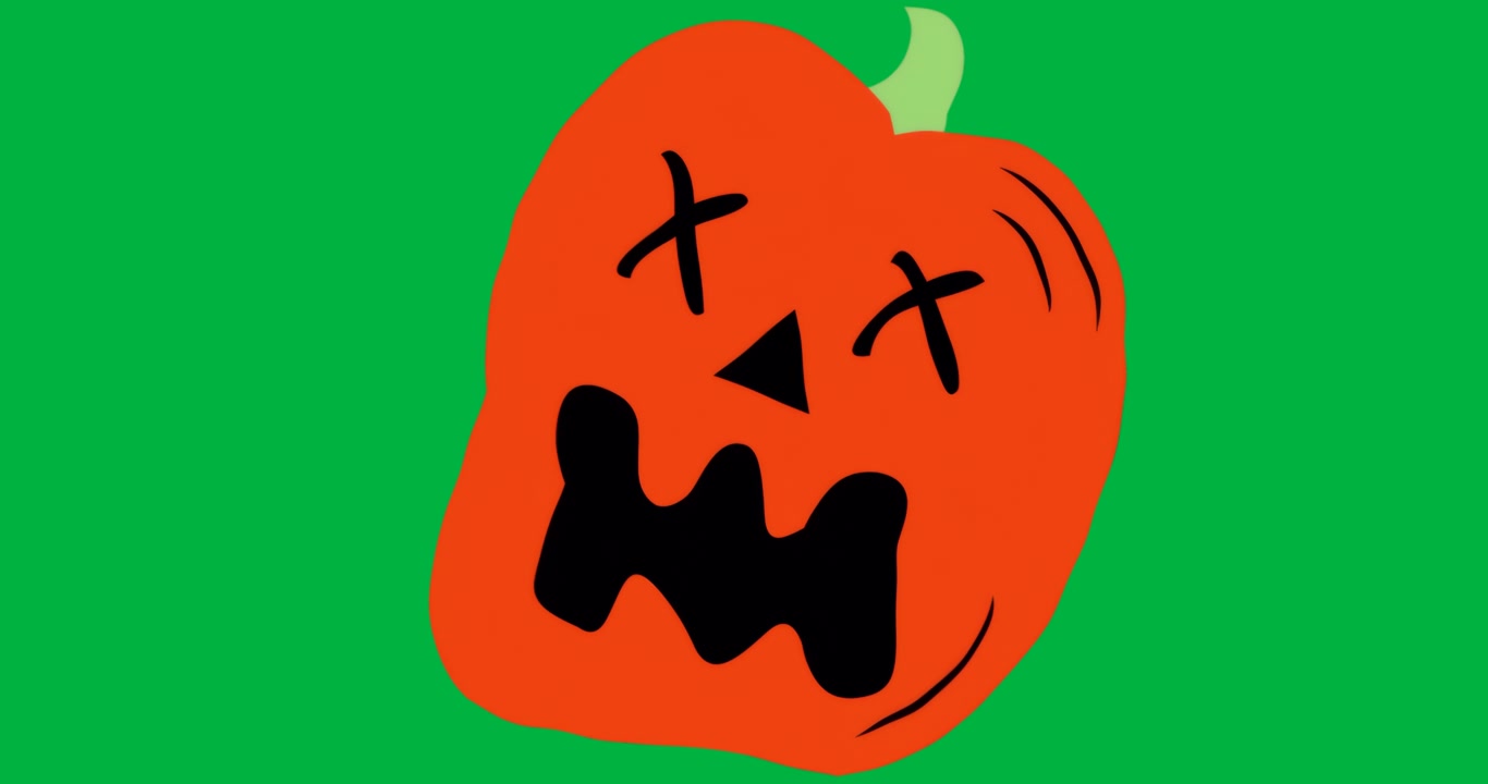 Designer che usano una grafica di zucca di Halloween per il marketing, con sfondo trasparente