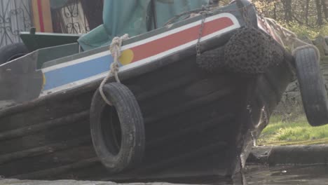 canal barge floating by