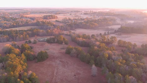 drone vidoe of early morning sunrise in east texas