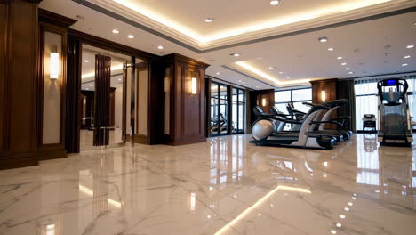 modern luxury gym interior with treadmills
