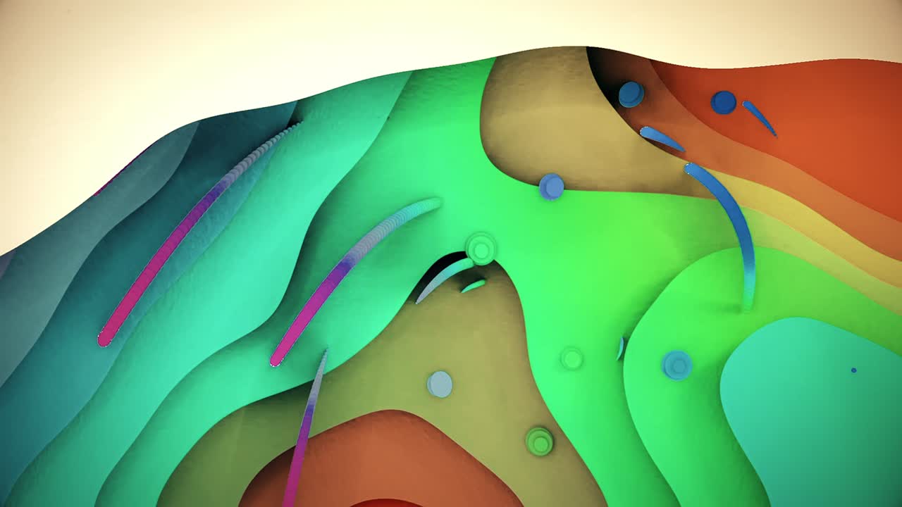 4k seamless abstract colorful shapes. Abstract background 3D animation seamless loop