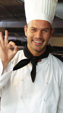 handsome chef doing an okay gesture