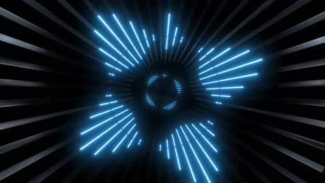 abstract neon blue tunnel