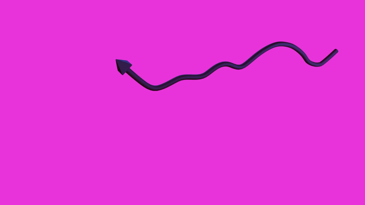 Animation of black arrow moving over blue background