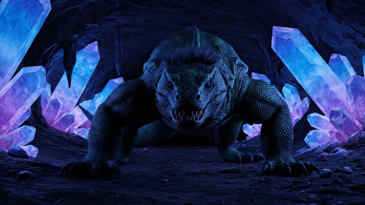 A Monster in a Crystal Cave