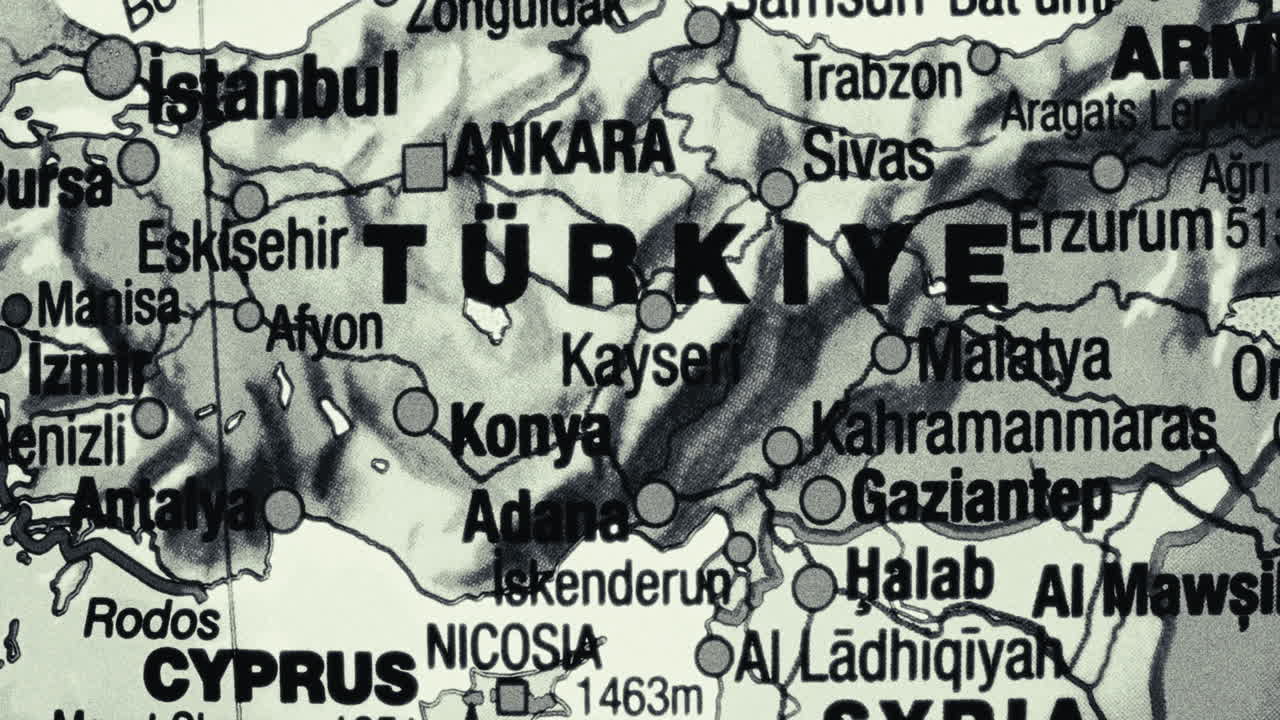 A detailed political map of Turkey and surrounding countries