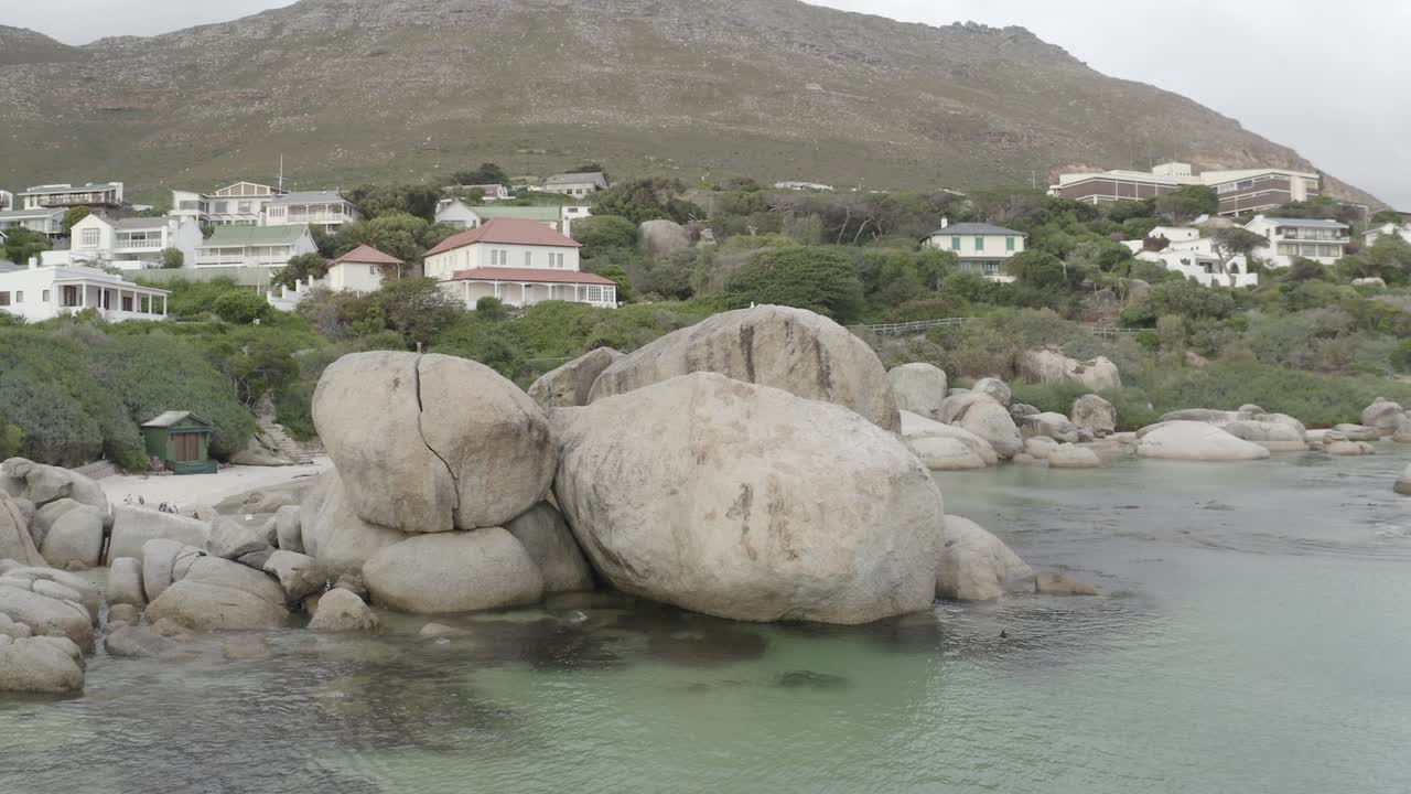 Boulders Beach near Simonstown in Cape Town, South Africa on a cloudy day