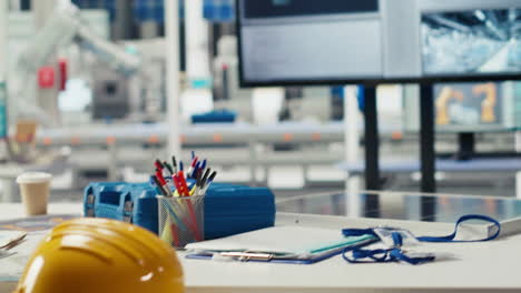 tracking program on screen in photovoltaics factory