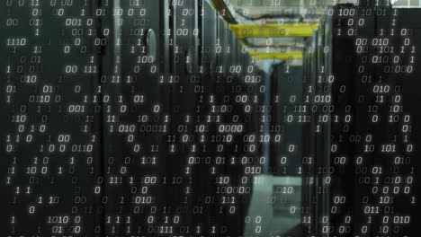 animation of data processing over server room