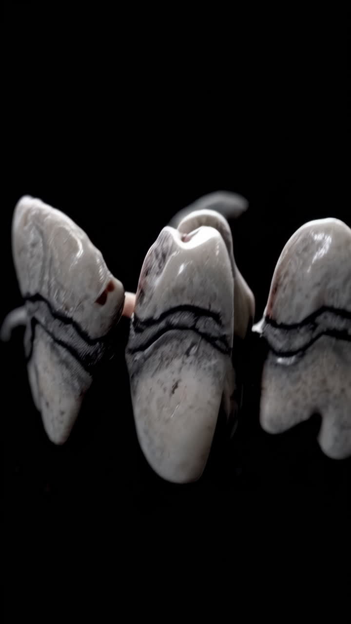 Close-up of Damaged Teeth Model