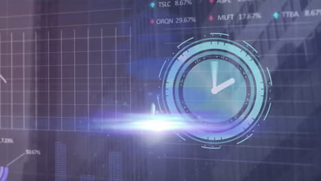 animación del procesamiento de datos financieros a través del reloj