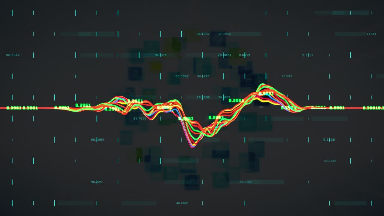 Animation of data processing over media icons