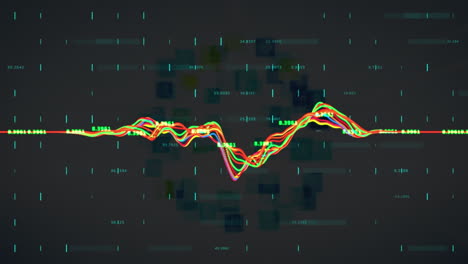 animación del procesamiento de datos sobre iconos de medios