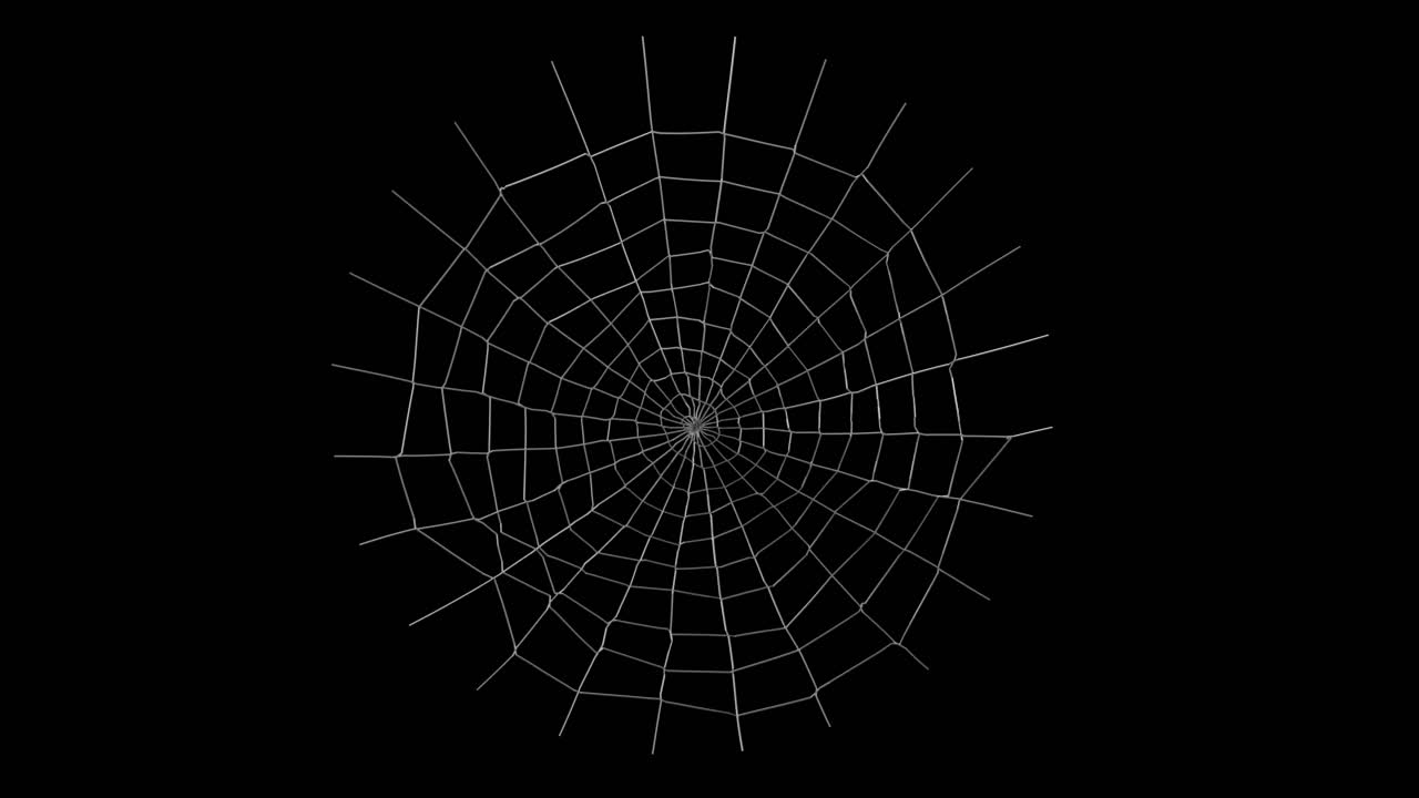 animación de la red de araña con canal alfa