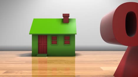 interest rates on real estate property market and home loans 3d animation