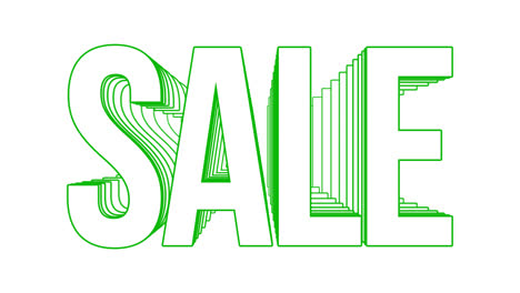 Green &#039;SALE&#039; text with an outline effect