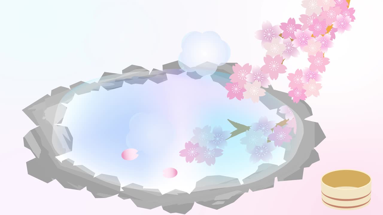 뜨거운 봄과 체리 꽃의 봄 루핑 애니메이션