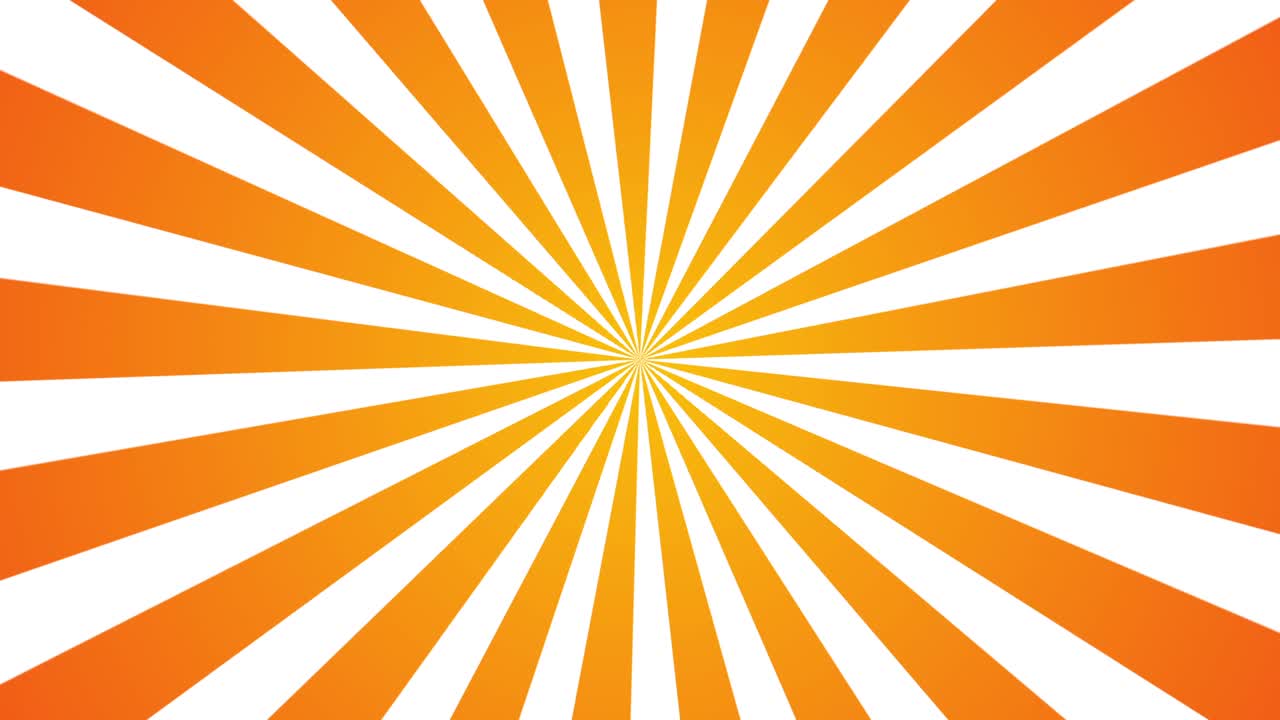 2d fondo de movimiento. naranja amarillo radiación solar estilo de dibujos animados.