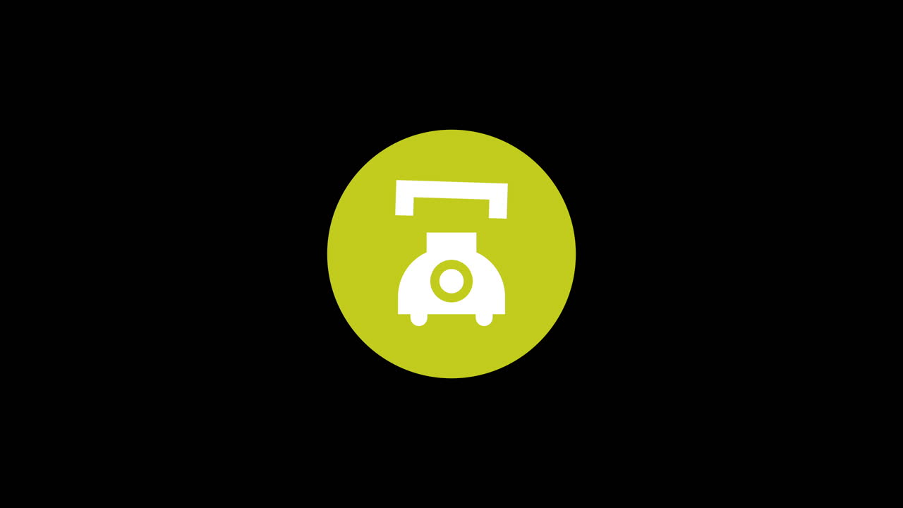 Animated Telephone Icon Wiggling in Green Circle