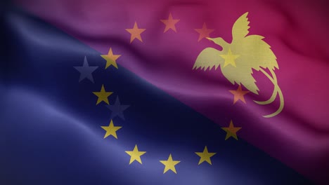 eu papua new guinea flag loop background 4k