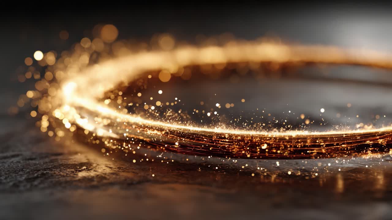 Uno spettacolo accattivante di luci scintillanti e sfere delicate in un motivo circolare mistico che esalta l'atmosfera eterea dell'arte visiva.