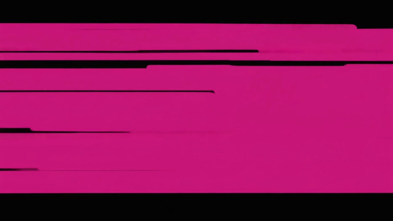 Gráfico de Movimento Abstrato com Linhas Horizontais Rosas Movendo-se Sobre Fundo Preto