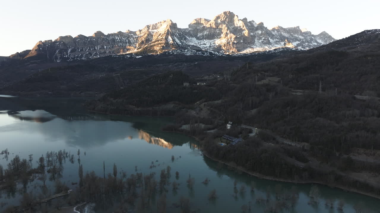 Winter Mountain Lake Landscape