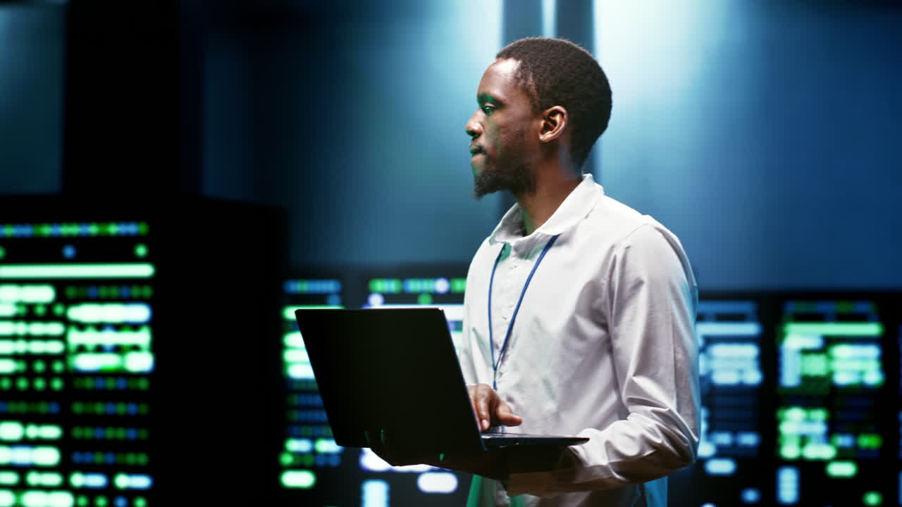 IT programmer installs server firewalls