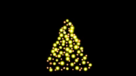 gráficos de movimiento de árbol de navidad brillante con fondo nocturno