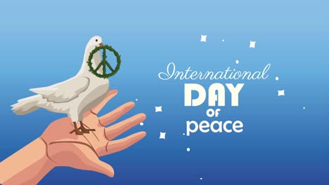 peace day international celebration lettering