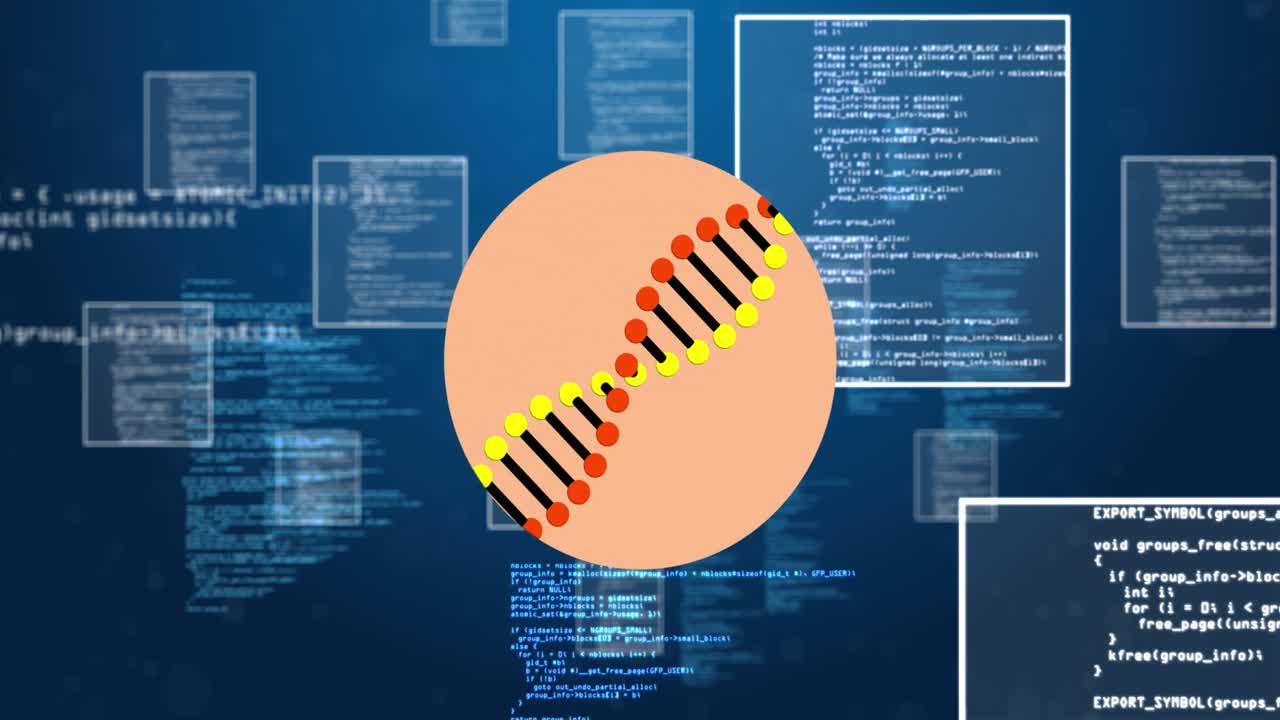 Animation of dna strand over data processing
