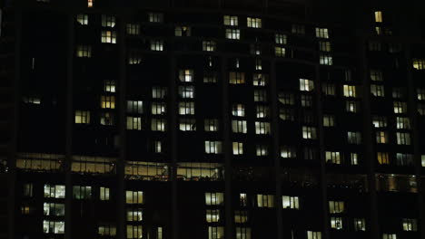 illuminated office windows at night