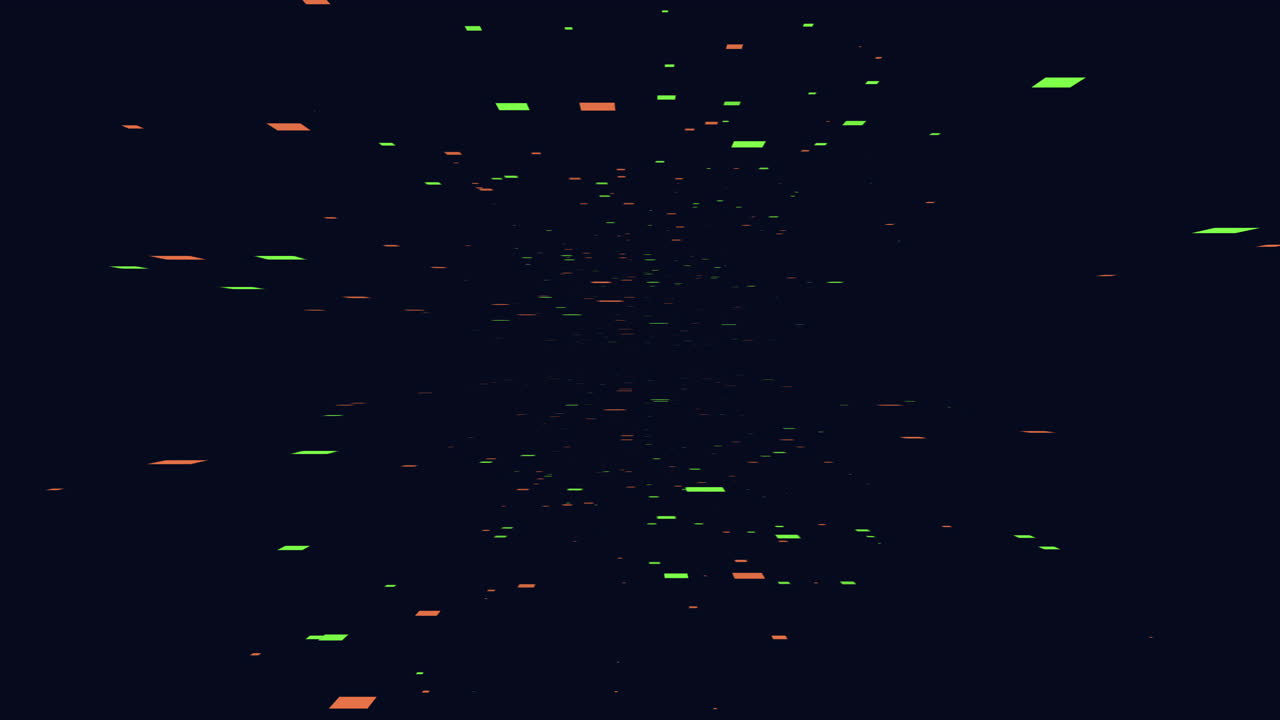 un laberinto de cuadrados de colores iluminados por una luz brillante en una habitación oscura